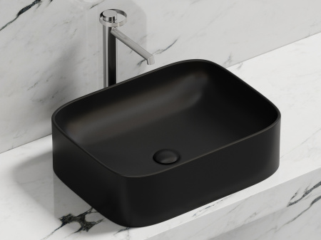 Фото раковина накладная ceramicanova element 50.5 см, цвет: черный cn6052mb