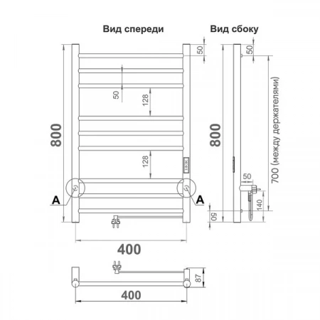 Фото электрический полотенцесушитель indigo line trinity 80/40 lсlte80-40gfmrt