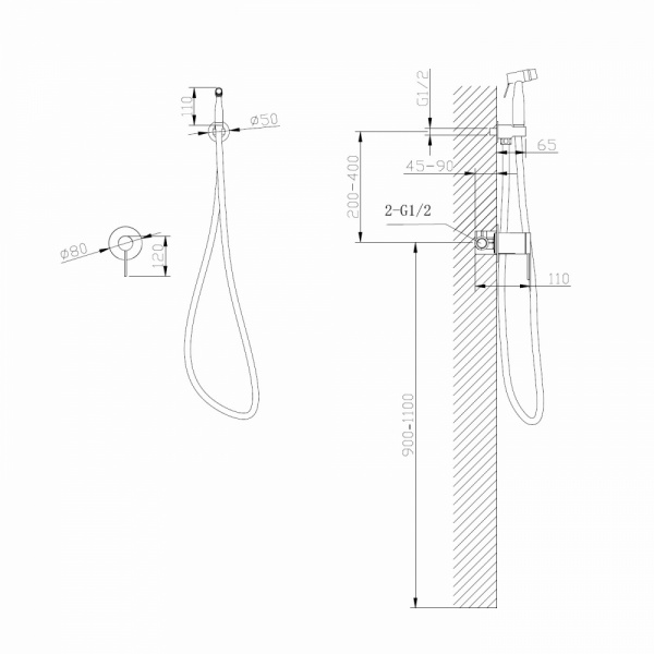 Фото смеситель с гигиеническим душем abber emotion af8825ng