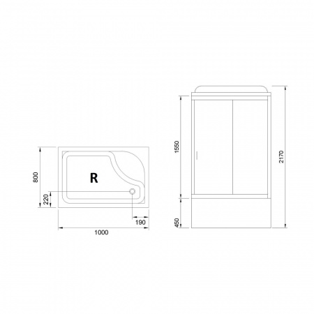 Фото душевая кабина royal bath bp rb8100bp5-wc-ch-r 100x80 см