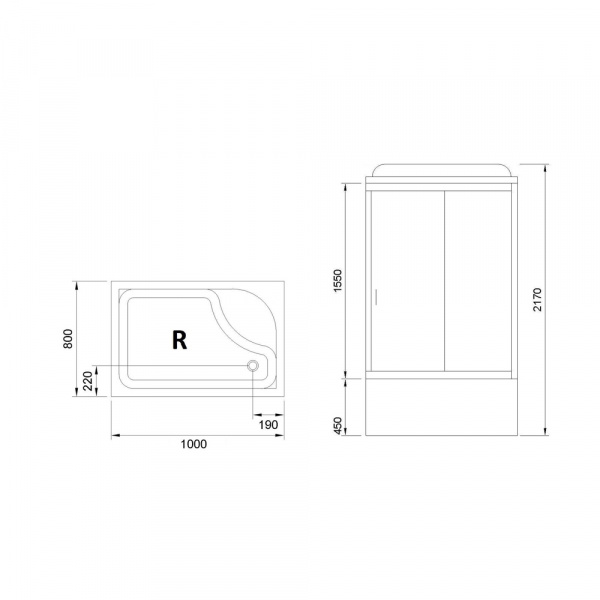 Фото душевая кабина royal bath bp rb8100bp5-wc-ch-r 100x80 см