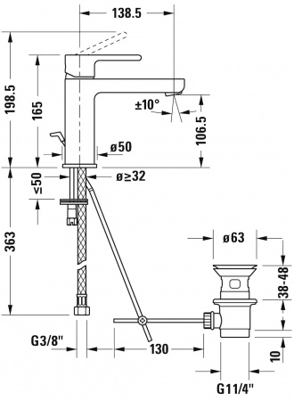 Фото смеситель для раковины duravit b.2 b21020001010