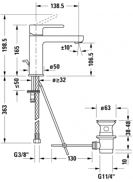 Фото смеситель для раковины duravit b.2 b21020001010