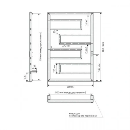 Фото электрический полотенцесушитель indigo flavio 80/50 dgfs80-50brrt