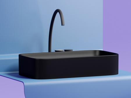 Фото раковина накладная ceramicanova element 70.5 см, цвет: черный cn6054mb