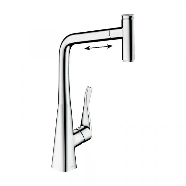 Фото смеситель для кухонной мойки hansgrohe metris select 73807000