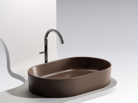 Фото раковина накладная ceramicanova element 60.8 см, цвет: коричневый cn6048mdb