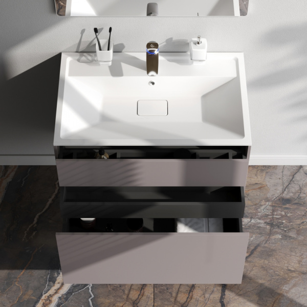 Фото тумба под раковину am.pm inspire v2.0  80 см цвет: серый m50afhx0803egm