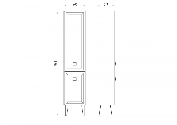 Фото пенал напольный asb woodline риола 40 см цвет: белый 12421 б