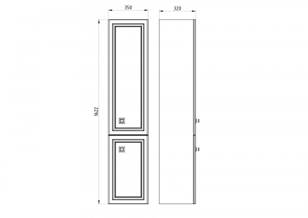 Фото пенал подвесной asb woodline каталина 35 см цвет: grеy 12105