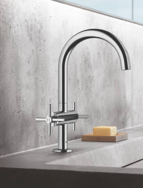 Фото смеситель для раковины grohe atrio new 21019gl3, цвет: прохладный восход солнца