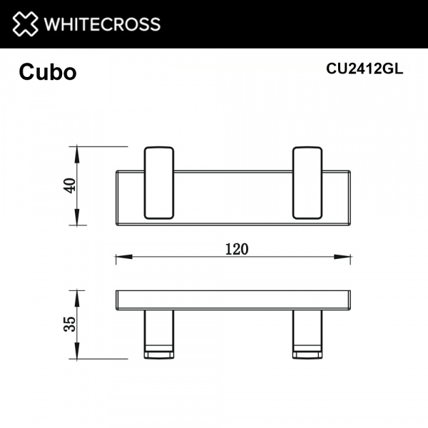 Фото крючок whitecross cubo cu2412gl, цвет: золото