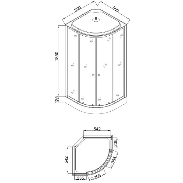 Фото душевая кабина loranto 80x80 см cs-800-13тм/м