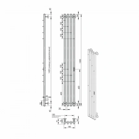 Фото электрический полотенцесушитель indigo  style 4 pro 150/18 lspre150-18rt