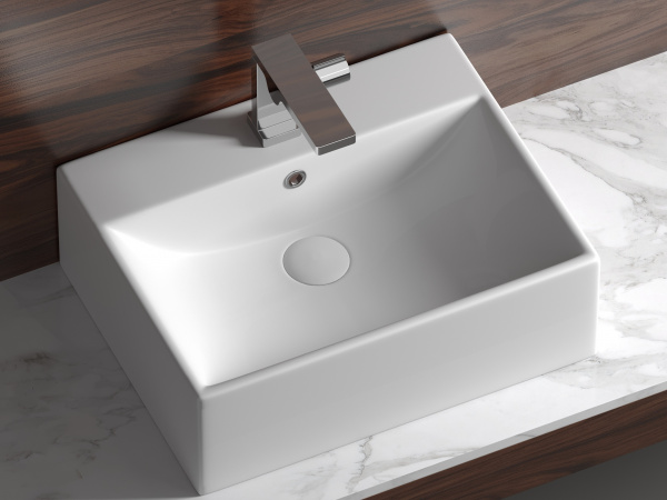 Фото раковина накладная ceramicanova element 50 см, цвет: белый cn6040