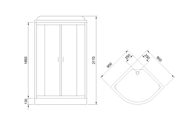 Фото душевая кабина royal bath hk rb90hk1-m-bl 90x90 см