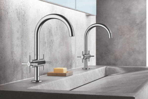 Фото смеситель для раковины grohe atrio new 21019gl3, цвет: прохладный восход солнца