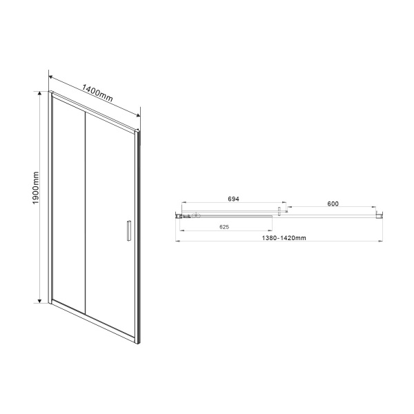 Фото душевая дверь vincea garda 140 см vds-1g140cl