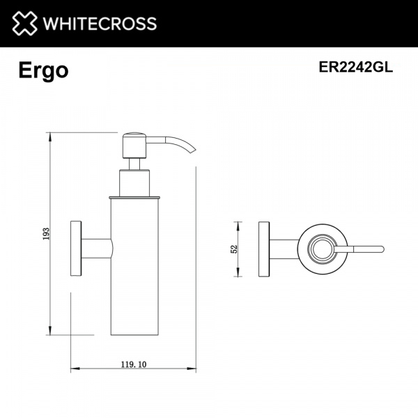Фото дозаторы для жидкого мыла whitecross ergo er2242gl, цвет: золото