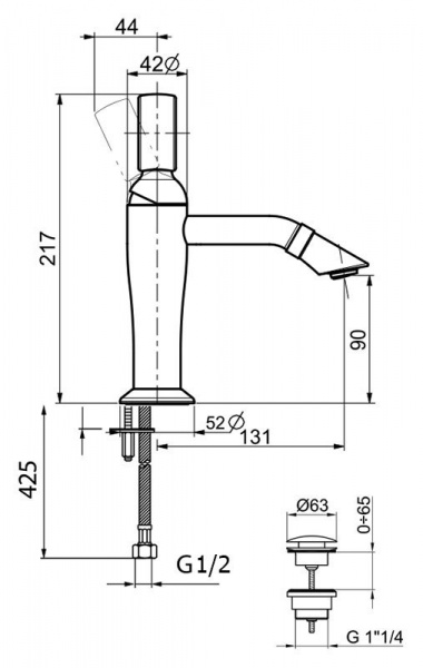 Фото смеситель для раковины webert opera, цвет: золото oa830102010