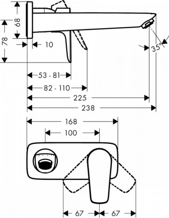 Фото смеситель для раковины hansgrohe talis e 71734140
