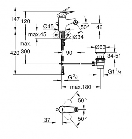 Фото смеситель для биде grohe bauflow 23754000
