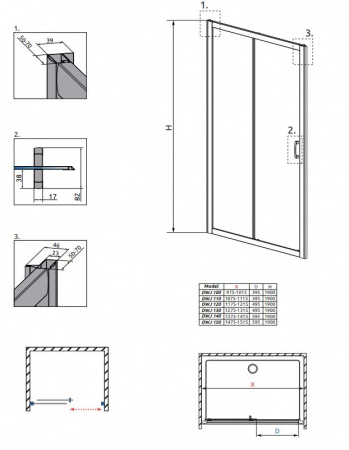 Фото душевая дверь radaway premium plus dwj 100 см 33303-01-06n
