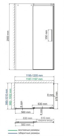 Фото душевое ограждение wasserkraft alme 120x100 см 15r10