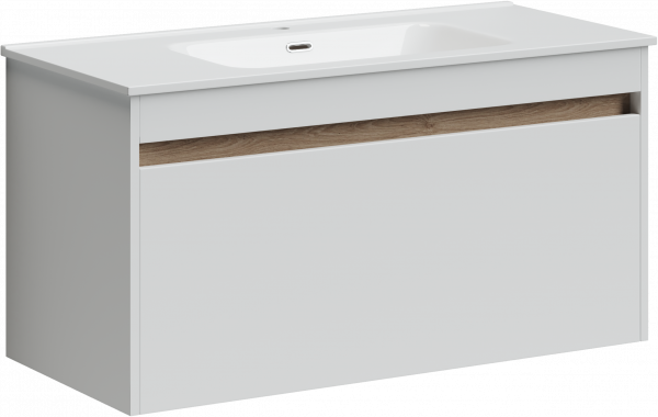 Фото тумба под раковину sancos smart 100 см, цвет: белый sm100w