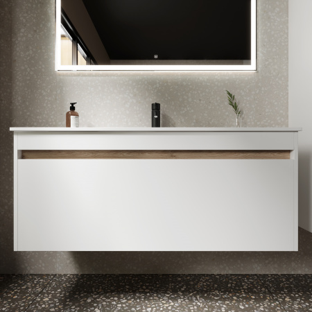 Фото тумба под раковину sancos smart 120 см, цвет: белый sm120-1w