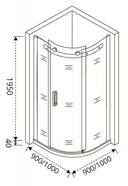 Фото душевое ограждение good door galaxy r-100-c-b 100 см гл00017