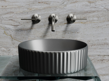 Фото раковина накладная ceramicanova element 36 см, цвет: антрацит cn6057mdh