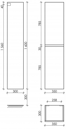 Фото пенал подвесной sancos urban 35 см pur35eg