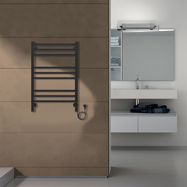 Фото электрический полотенцесушитель azario ancona 50x80 см цвет: черный az71858b