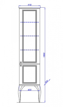 Фото пенал напольный aqwella la donna 41,8 см lad0504blk