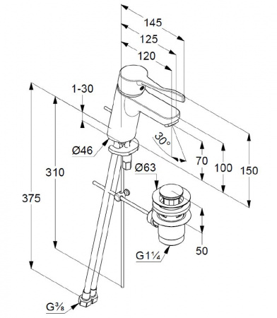 Фото смеситель для раковины kludi pure&easy 372840565