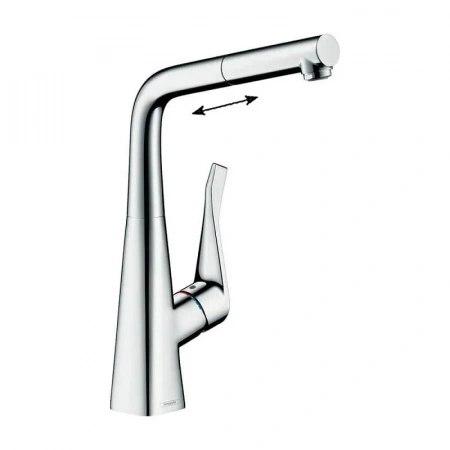Фото смеситель для кухонной мойки hansgrohe metris 73828000