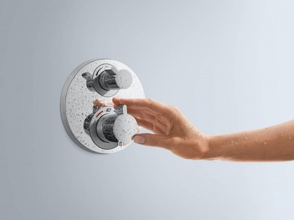 Фото встраиваемый термостатический смеситель для душа hansgrohe ecostat s 15757000