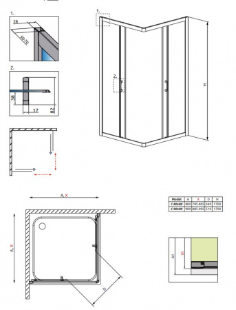 Фото душевое ограждение radaway premium plus c 80x80 см 30461-01-01n