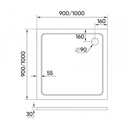 Фото поддон veconi tezeo stone tz-08 80x80 см tz08-80k-01-19c3