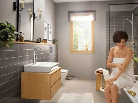 Фото смеситель для раковины hansgrohe rebris e 72576000