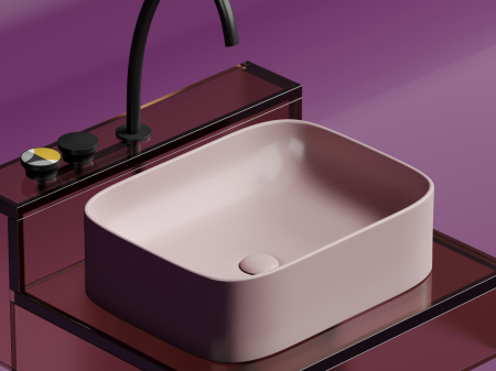 Фото раковина накладная ceramicanova element 50.5 см, цвет: розовый cn6052mp