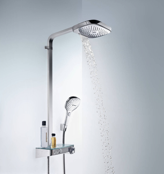 Фото душевая стойка hansgrohe raindance select e 300 3jet showerpipe 27127000