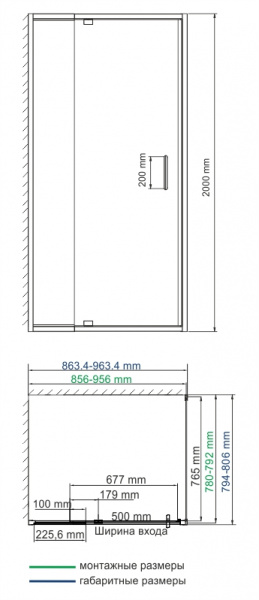 Фото душевое ограждение wasserkraft berkel 90x80 см 48p20