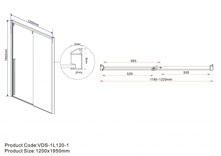 Фото душевая дверь vincea lugano 120 см vds-1l120cgb-1