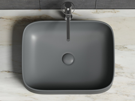 Фото раковина накладная ceramicanova element 50.5 см, цвет: антрацит cn6052mdh