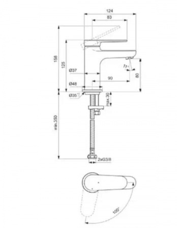 Фото смеситель для раковины ideal standard o nuovo bd766aa