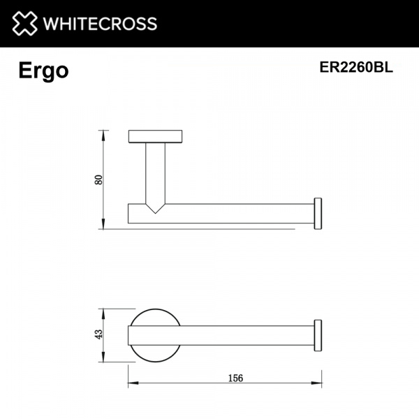 Фото держатель для туалетной бумаги whitecross ergo er2260bl, цвет: черный