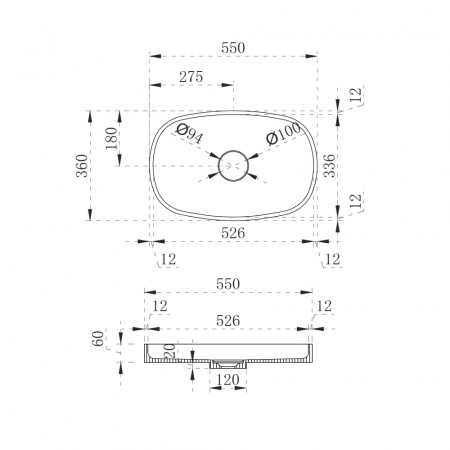 Фото раковина накладная abber stein 55x36 см as2601