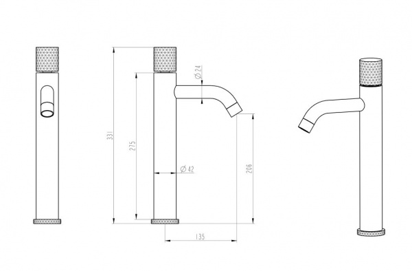 Фото смеситель для раковины boheme stick 122-gg.2